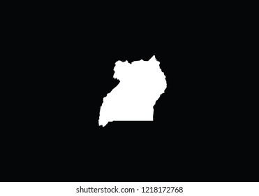 Uganda outline map country shape state symbol national borders