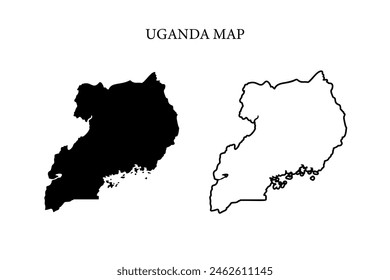Vector de mapa de país de Uganda