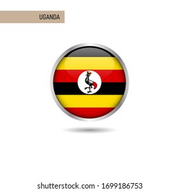 Uganda round flag vector design template