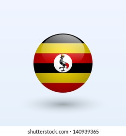 Uganda Round Flag. Vector Illustration.