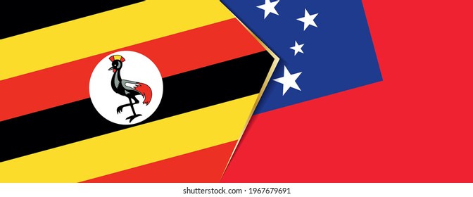 Uganda and Samoa flags, two vector flags symbol of relationship or confrontation.