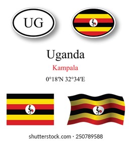 uganda set against white background, abstract vector art illustration, image contains transparency