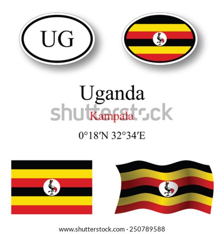 uganda set against white background, abstract vector art illustration, image contains transparency