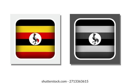 Icono de bandera redondeada de la plaza de Uganda