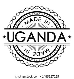 Uganda Stamp. Logo Icon Symbol Design. Security Seal Style.