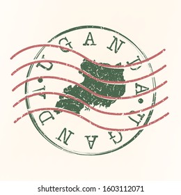 Uganda Stamp Postal. Map Silhouette Seal. Passport Round Design. Vector Icon. Design Retro Travel.