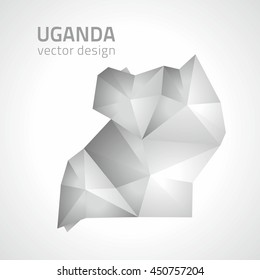 Uganda trinagle silver vector map