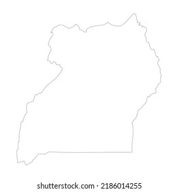Esquema del mapa del país vector de Uganda