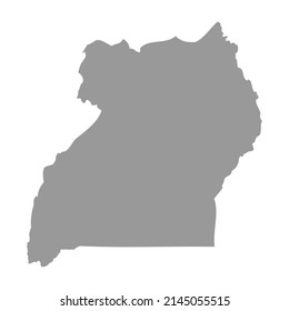 Uganda vector country map silhouette