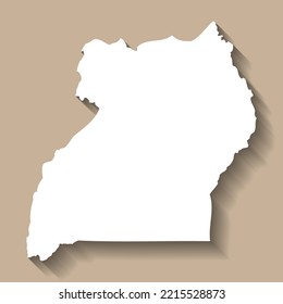 Uganda vector country map silhouette