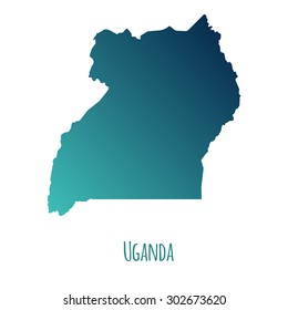Uganda vector map with color gradient and caption on white background. Can be used as element of your infographics or presentation