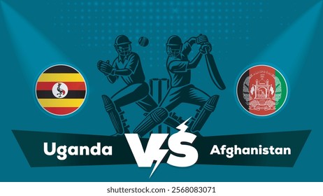 Uganda VS Afghanistan , Pakistan Vs Uganda cricket match , Cricket match concept with creative illustration.eps