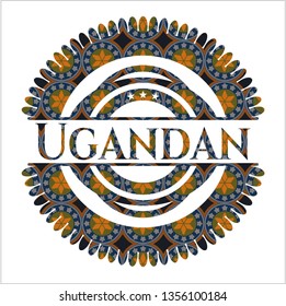 Ugandan arabic emblem. Arabesque decoration.