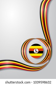 Ugandan flag wavy abstract background. Vector illustration.