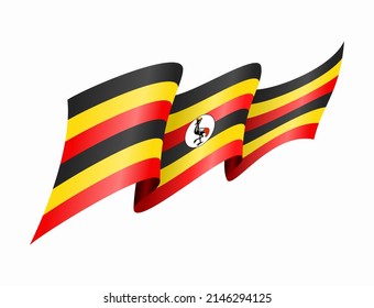 Ugandan flag wavy abstract background. Vector illustration.