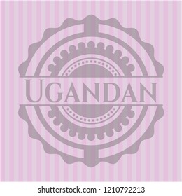 Ugandan retro style pink emblem
