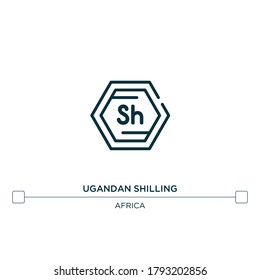 ugandan shilling vector line icon. Simple element illustration. ugandan shilling outline icon from africa concept. Can be used for web and mobile
