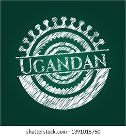 Ugandan written with chalkboard texture. Vector Illustration. Detailed.