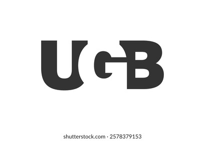 UGB logo design. Initial letter U G B bold font style for tech startups, consulting, corporate branding. Creative company name, headlines typography identity, trendy logotype. Vector illustration.