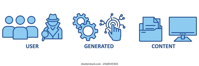 UGC icon set illustration concept with icon of user,generated,content	