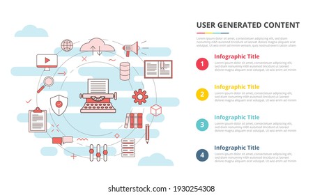 Ugc User Generated Content Concept For Infographic Template Banner With Four Point List Information