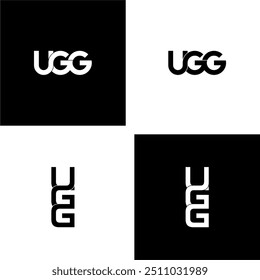 conjunto de design de logotipo monograma inicial de letras ugg