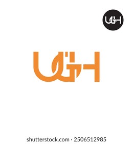 Diseño de monograma de letra de logotipo de UGH