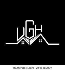 UGH Real State logo design, UGH logotipo simples e moderno. UGH design de alfabeto luxuoso  