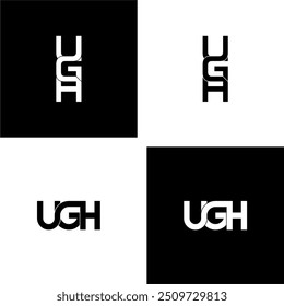 ugh typography letter monogram logo design set