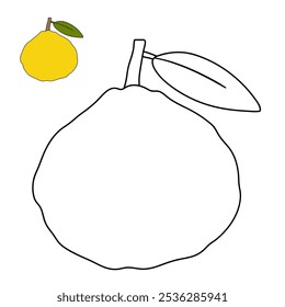 Ugli Fruit coloring pages for kids. Trace and color Ugli Fruit. Ugli Fruit Flashcard for kids. Ugli Fruit isolated on white background. Kindergarten and preschool worksheets printable for kids. 