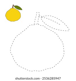 Ugli Fruit coloring pages for kids. Trace and color Ugli Fruit. Ugli Fruit Flashcard for kids. Ugli Fruit isolated on white background. Kindergarten and preschool worksheets printable for kids. 