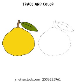 Ugli Fruit colorir páginas para crianças. Rastrear e colorir Ugli Fruit. Ugli Fruit Flashcard para crianças. Ugli Fruit isolado em fundo branco. Planilhas de jardim de infância e pré-escola imprimíveis para crianças. 