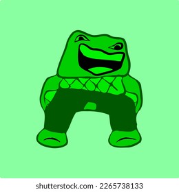 Ugly abstract shape standing and laugh