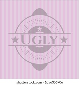 Ugly badge with pink background