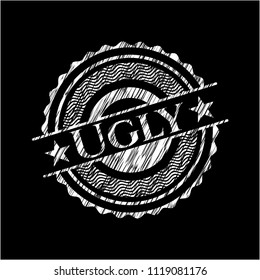 Ugly chalk emblem written on a blackboard