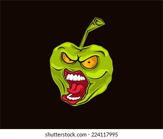 Ugly cherry. Vector illustration.