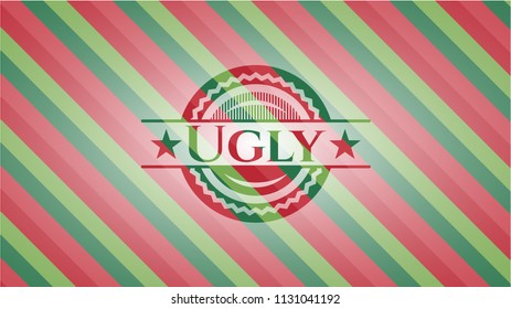 Ugly christmas colors emblem.