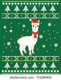 Ugly christmas. Llama. Alpaca. Wall stickers