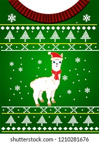 Ugly christmas sweater with alpacas