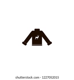 ugly christmas sweater with deer pattern icon. flat design
