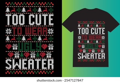 UGLY CHRISTMAS SWEATER DESIGN PRINT BY SWEATER