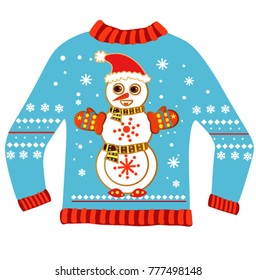 ugly christmas sweater party cartoon