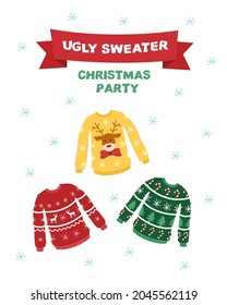 ugly christmas sweater party invite