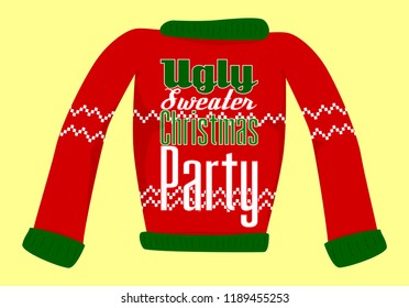 Ugly Christmas Sweater Party postcard or invitation.