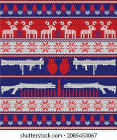  Ugly Christmas Sweater Pattern handguns, rifles, grenades, or bullets, incorporated with the traditional Christmas type of patterns. Deer Snow Flag with 
