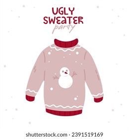 Ugly Christmas sweater with snowman