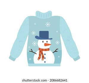 ugly christmas sweater of snowman design
