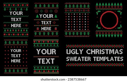 Ugly Christmas sweater template-1, Christmas vector