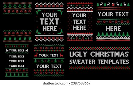 Ugly Christmas sweater template-1, Christmas vector