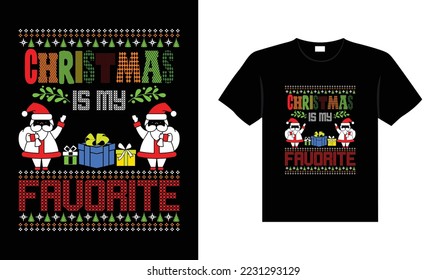 Ugly Christmas Sweater typography apparel Vintages Christmas T-shirt design Christmas merchandise designs, hand-drawn lettering for apparel fashion. Christian religion quotes saying for print